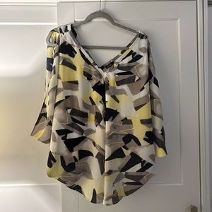 Valette Multicolor blouson loose fit with a v-neck front and back  size small